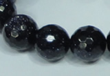 CGS110 15.5 inches 18mm faceted round blue goldstone beads wholesale