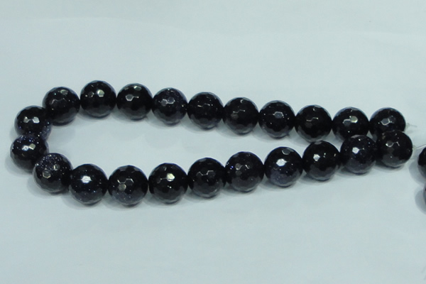 CGS110 15.5 inches 18mm faceted round blue goldstone beads wholesale