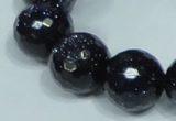 CGS111 15.5 inches 20mm faceted round blue goldstone beads wholesale