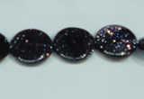 CGS122 15.5 inches 15mm flat round blue goldstone beads wholesale