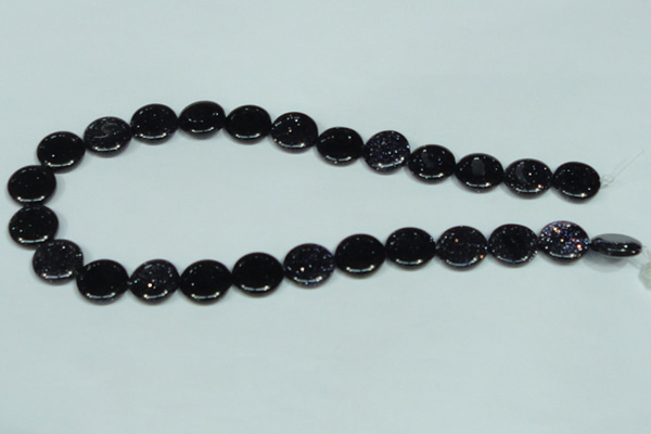 CGS122 15.5 inches 15mm flat round blue goldstone beads wholesale