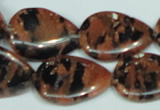 CGS214 15.5 inches 18*25mm flat teardrop blue & brown goldstone beads