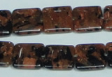 CGS215 15.5 inches 14*14mm square blue & brown goldstone beads wholesale