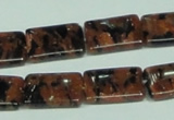 CGS217 15.5 inches 13*18mm rectangle blue & brown goldstone beads