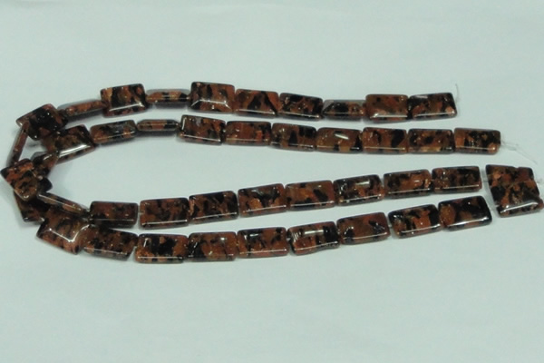 CGS217 15.5 inches 13*18mm rectangle blue & brown goldstone beads