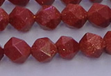 CGS452 15.5 inches 8mm faceted nuggets goldstone beads wholesale