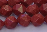 CGS453 15.5 inches 10mm faceted nuggets goldstone beads wholesale