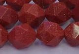 CGS454 15.5 inches 12mm faceted nuggets goldstone beads wholesale