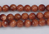 CGS470 15.5 inches 4mm faceted round goldstone beads wholesale