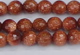 CGS471 15.5 inches 6mm faceted round goldstone beads wholesale