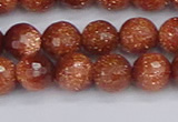 CGS472 15.5 inches 8mm faceted round goldstone beads wholesale