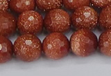 CGS473 15.5 inches 10mm faceted round goldstone beads wholesale