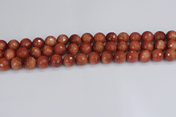 CGS474 15.5 inches 12mm faceted round goldstone beads wholesale