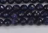 CGS478 15.5 inches 4mm faceted round blue goldstone beads