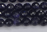 CGS479 15.5 inches 6mm faceted round blue goldstone beads