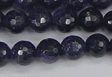 CGS480 15.5 inches 8mm faceted round blue goldstone beads