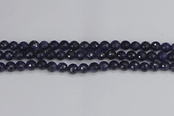 CGS480 15.5 inches 8mm faceted round blue goldstone beads