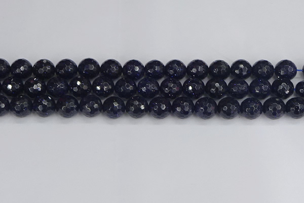 CGS482 15.5 inches 12mm faceted round blue goldstone beads