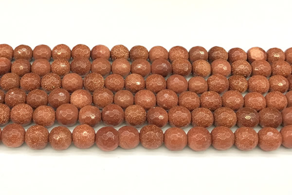 CGS490 15 inches 6mm faceted round goldstone beads