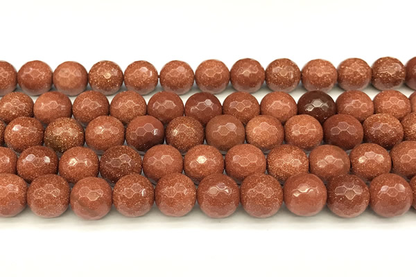 CGS491 15 inches 8mm faceted round goldstone beads