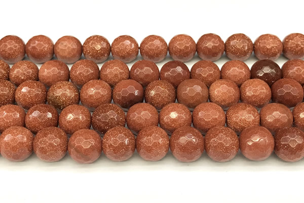 CGS492 15 inches 10mm faceted round goldstone beads