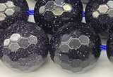 CGS498 15 inches 12mm faceted round blue goldstone beads