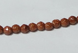 CGS57 15.5 inches 6mm faceted round goldstone beads wholesale