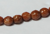 CGS58 15.5 inches 8mm faceted round goldstone beads wholesale