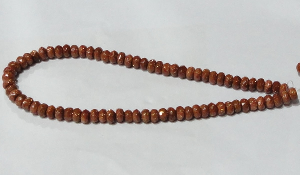 CGS67 15.5 inches 5*8mm faceted rondelle goldstone beads wholesale