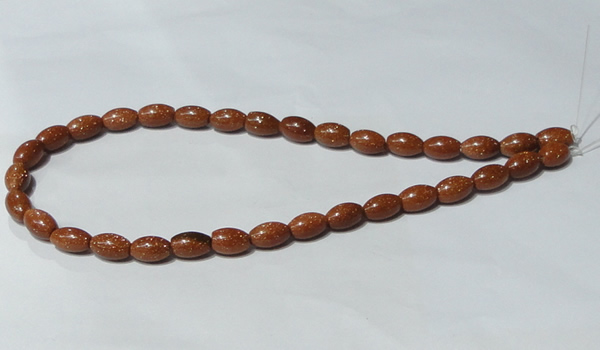 CGS70 15.5 inches 8*12mm rice goldstone beads wholesale