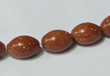 CGS71 15.5 inches 10*14mm rice goldstone beads wholesale