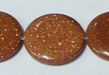 CGS78 15.5 inches 30mm coin goldstone beads wholesale