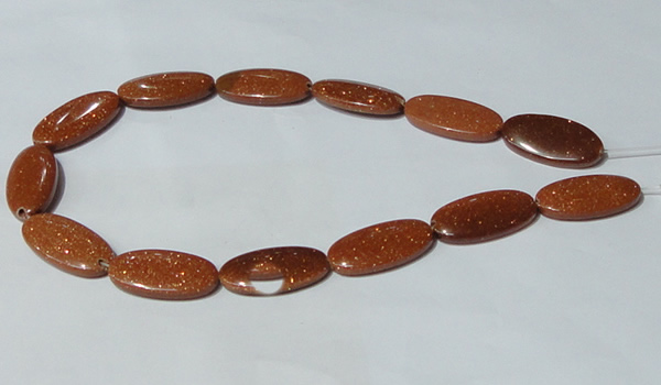 CGS80 15.5 inches 15*30mm oval goldstone beads wholesale