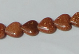 CGS81 15.5 inches 10*10mm heart goldstone beads wholesale