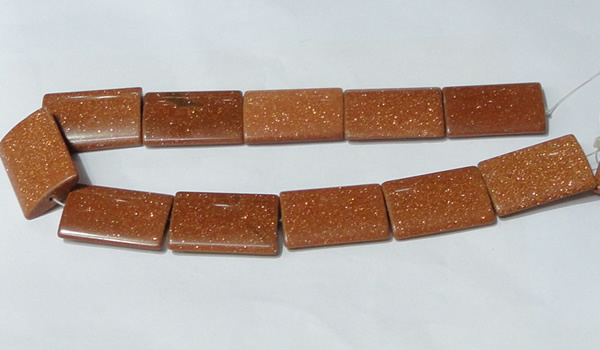 CGS85 15.5 inches 25*35mm rectangle goldstone beads wholesale