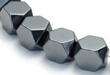 CHE05 14 inches 10*10mm faceted cube hematite beads Wholesale