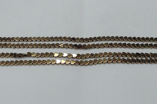 CHE1001 15.5 inches 6*6mm heart plated hematite beads wholesale