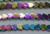 CHE1003 15.5 inches 6*6mm heart plated hematite beads wholesale