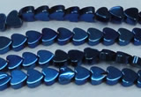 CHE1004 15.5 inches 6*6mm heart plated hematite beads wholesale