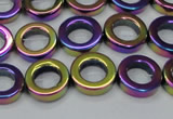 CHE1019 15.5 inches 12mm donut plated hematite beads wholesale