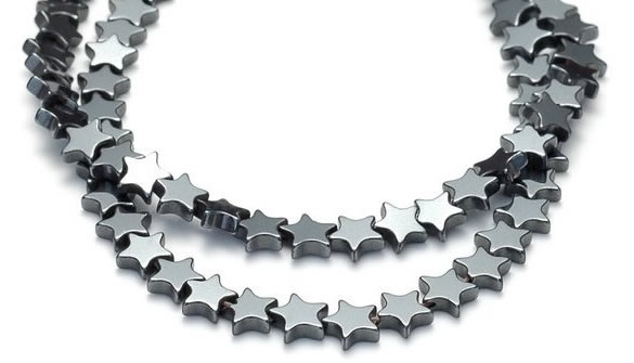 CHE11 16 inches 6mm star shape hematite beads Wholesale