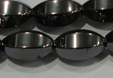 CHE142 15.5 inches 10*16mm faceted rice hematite beads wholesale