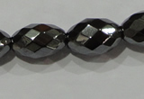 CHE145 15.5 inches 8*12mm faceted rice hematite beads wholesale