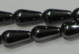 CHE147 15.5 inches 6*12mm teardrop hematite beads wholesale