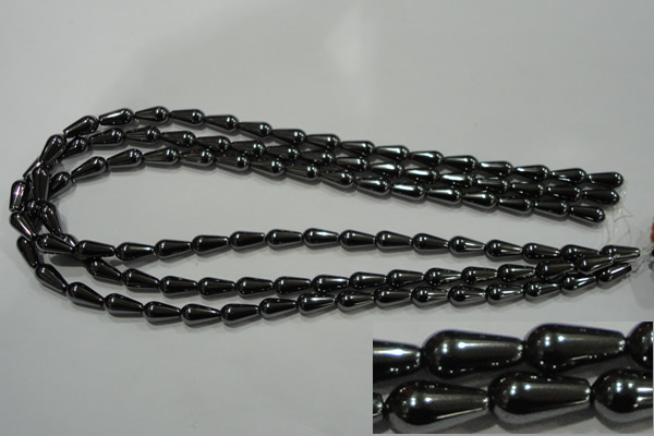 CHE147 15.5 inches 6*12mm teardrop hematite beads wholesale