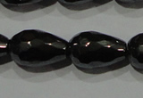 CHE155 15.5 inches 8*12mm faceted teardrop hematite beads