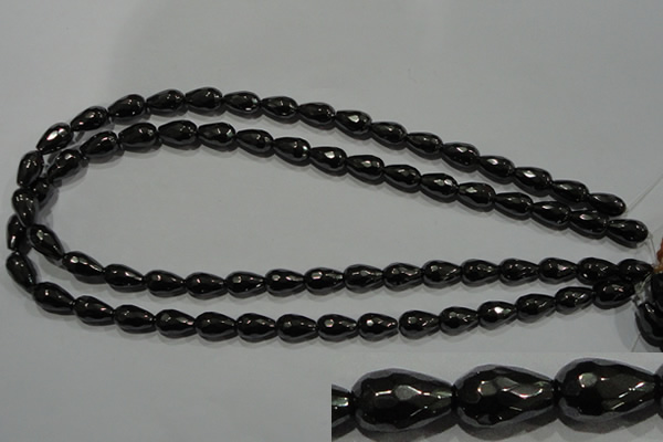 CHE155 15.5 inches 8*12mm faceted teardrop hematite beads