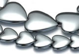 CHE16 16 inches 16mm & 25mm heart shape hematite beads Wholesale