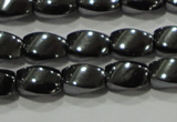 CHE160 15.5 inches 5*8mm twisted rice hematite beads