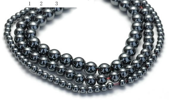 CHE18 16 inches 4mm & 6mm & 8mm round hematite beads Wholesale